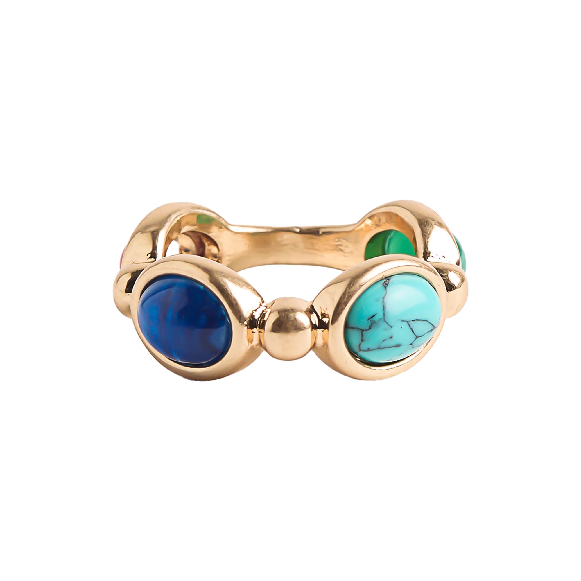 Anillo Con Piedras Y Resina