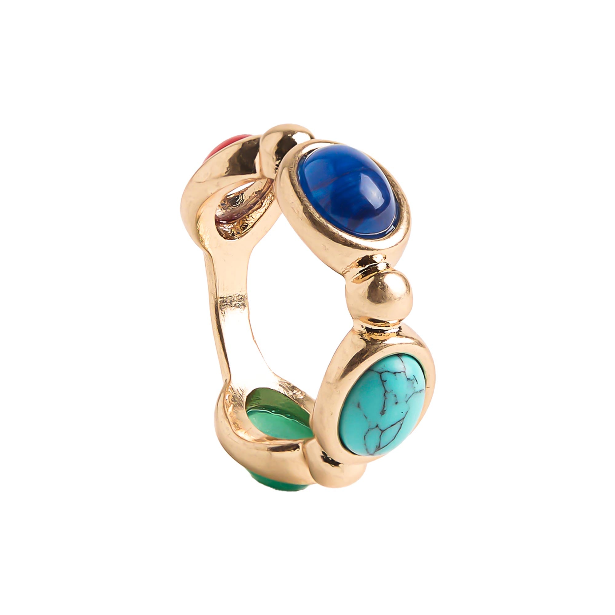 Anillo Con Piedras Y Resina