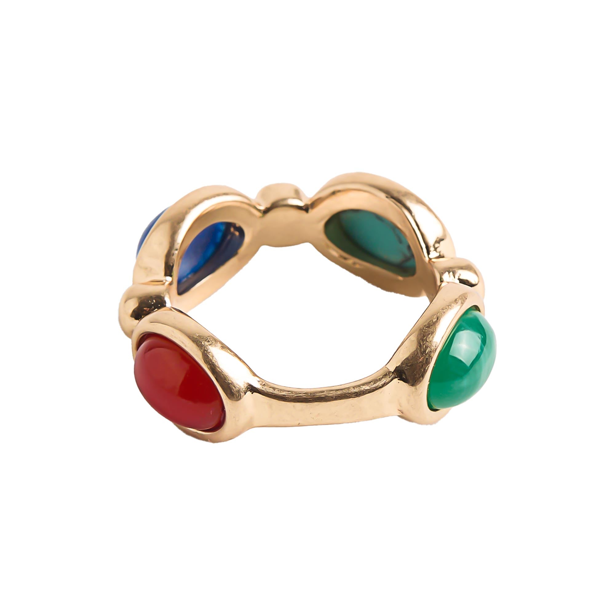 Anillo Con Piedras Y Resina