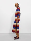 Vestido Midi De Punto A Rayas