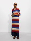 Vestido Midi De Punto A Rayas