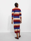 Vestido Midi De Punto A Rayas