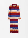 Vestido Midi De Punto A Rayas
