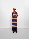 Vestido Midi De Punto A Rayas