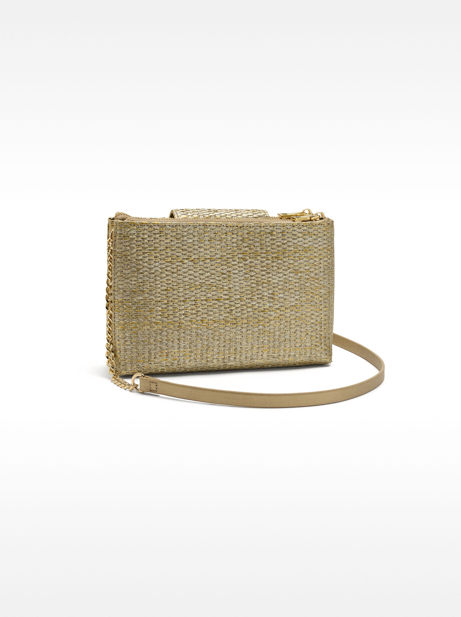 Bolso Bandolera Doble De Efecto Rafia