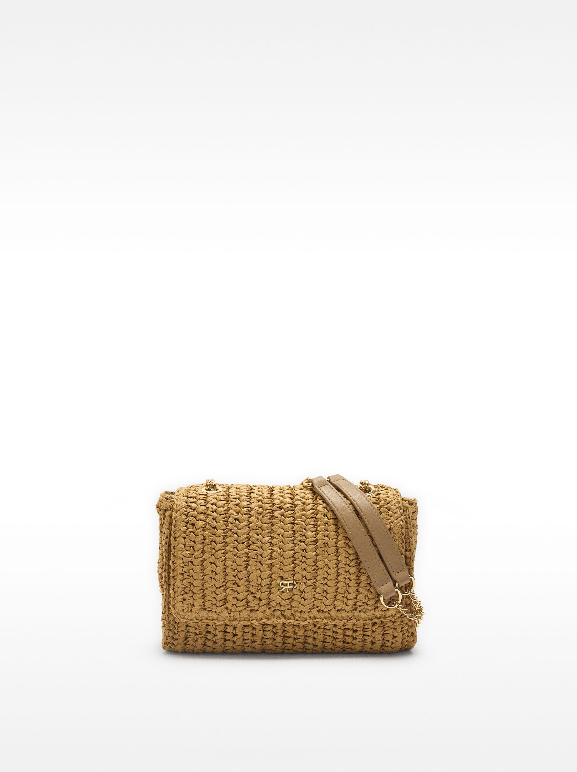 Bolso Hombro Efecto Rafia