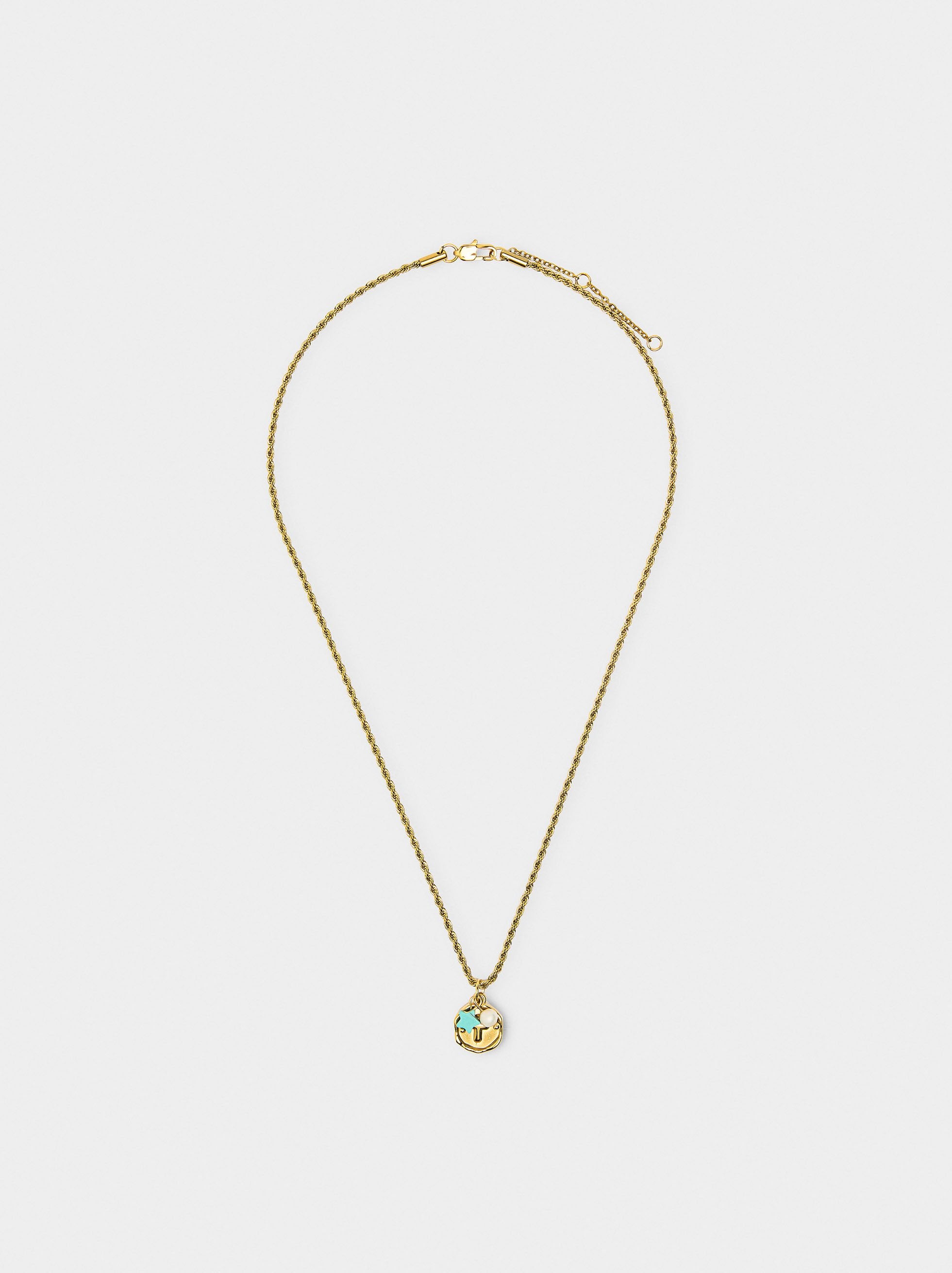 Collar Con Piedra Y Perla De Agua Dulce – Acero Inoxidable