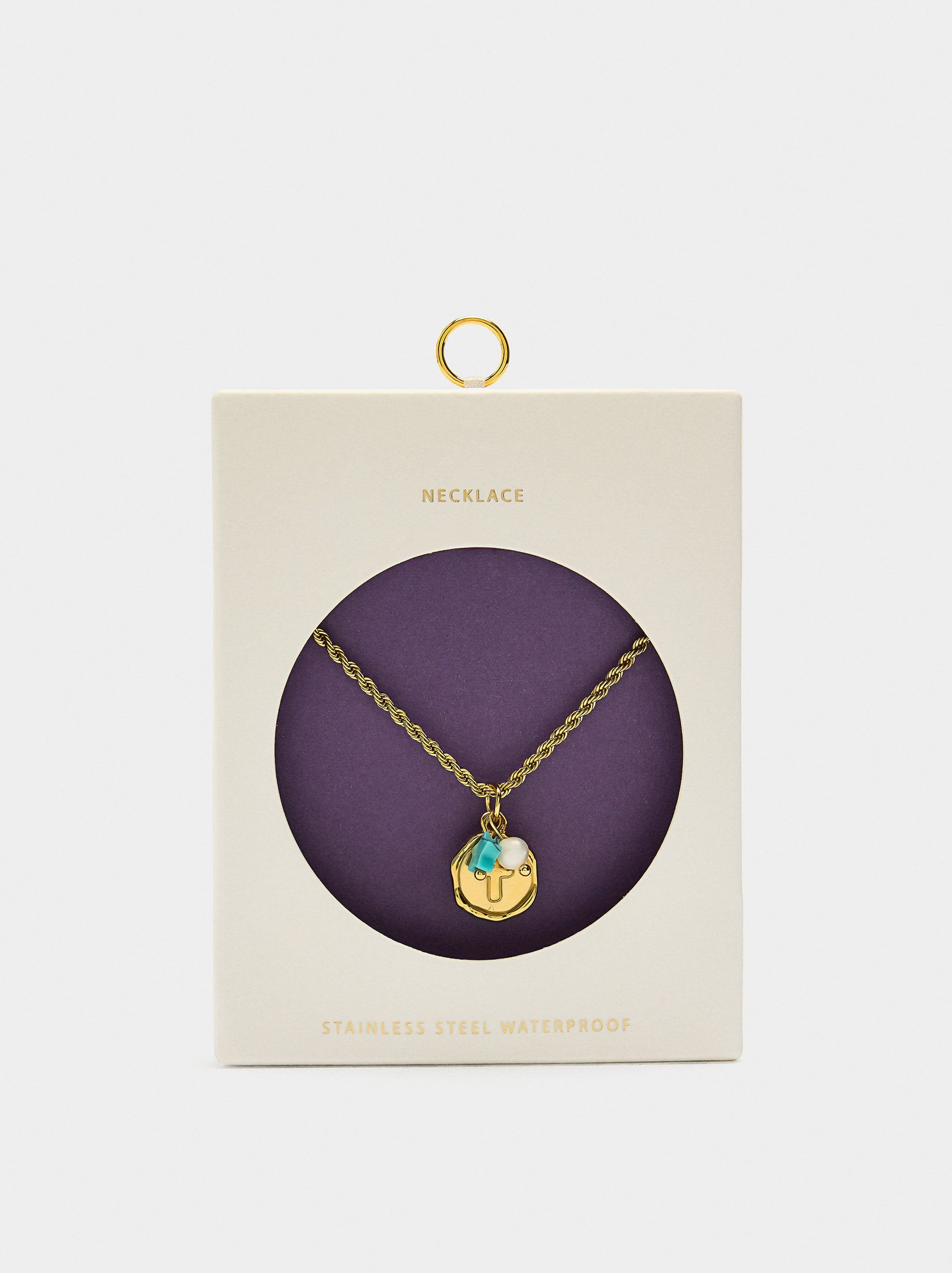 Collar Con Piedra Y Perla De Agua Dulce – Acero Inoxidable