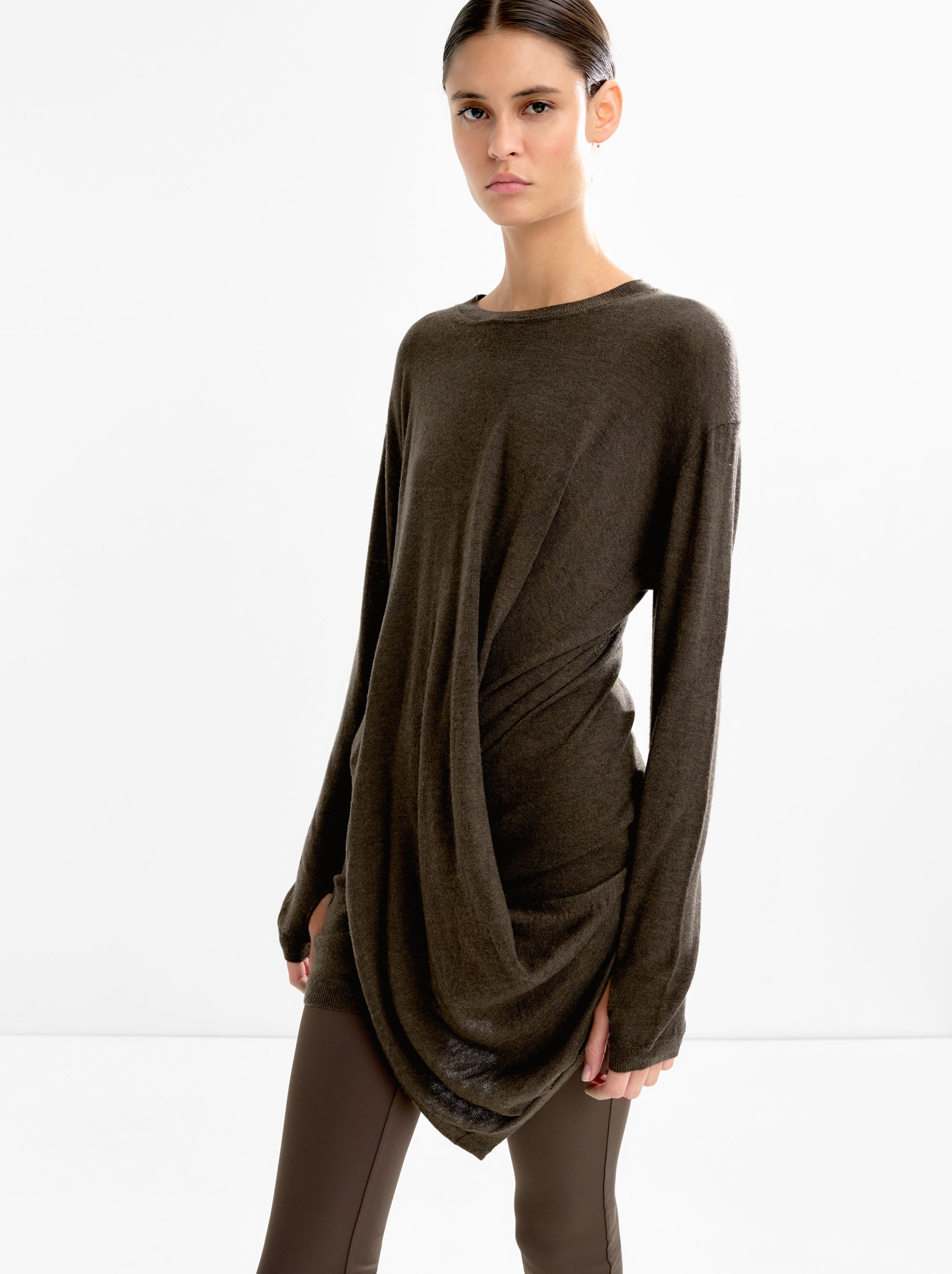 Vestido De Punto Con Drapeado