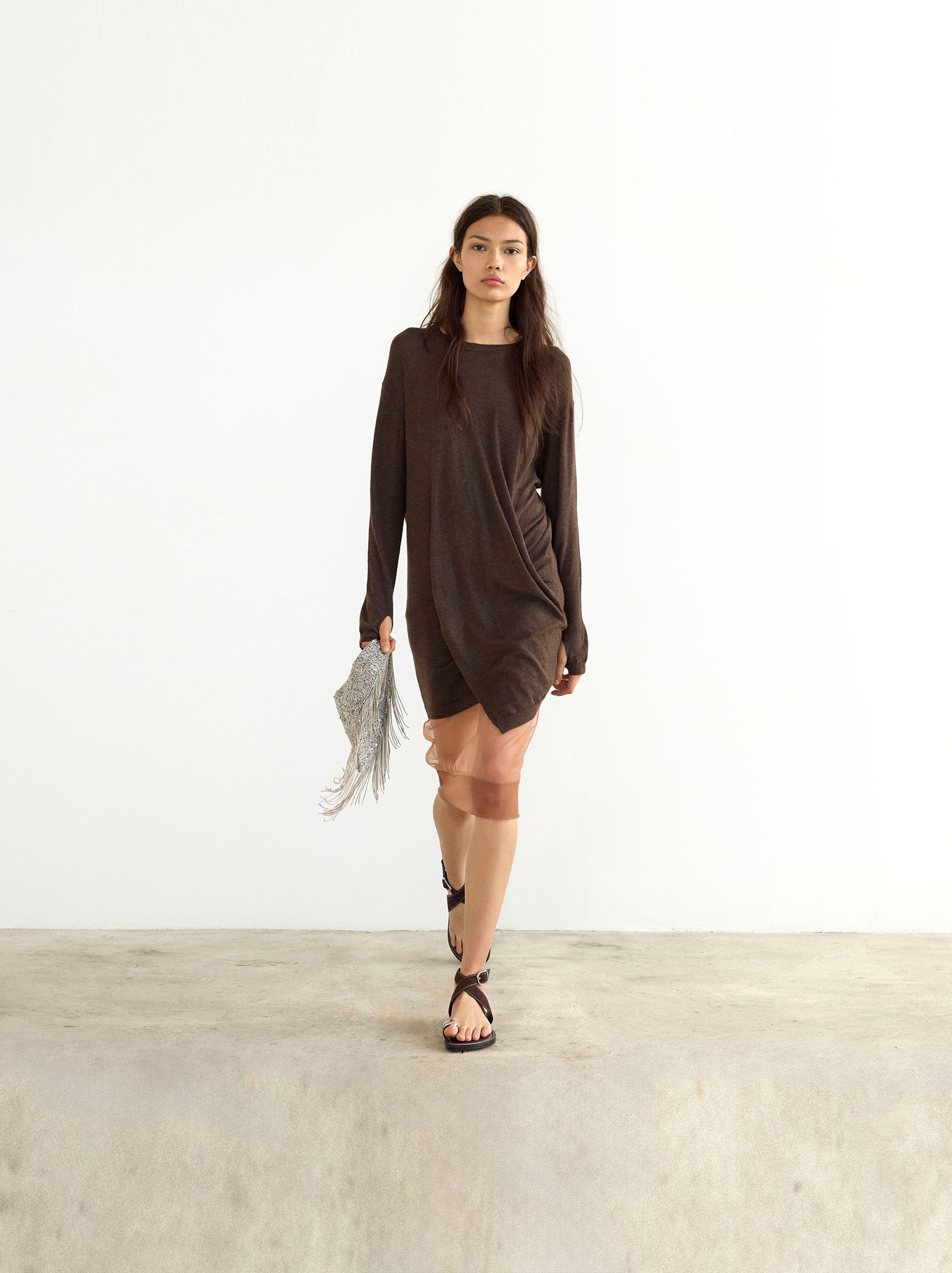 Vestido De Punto Con Drapeado