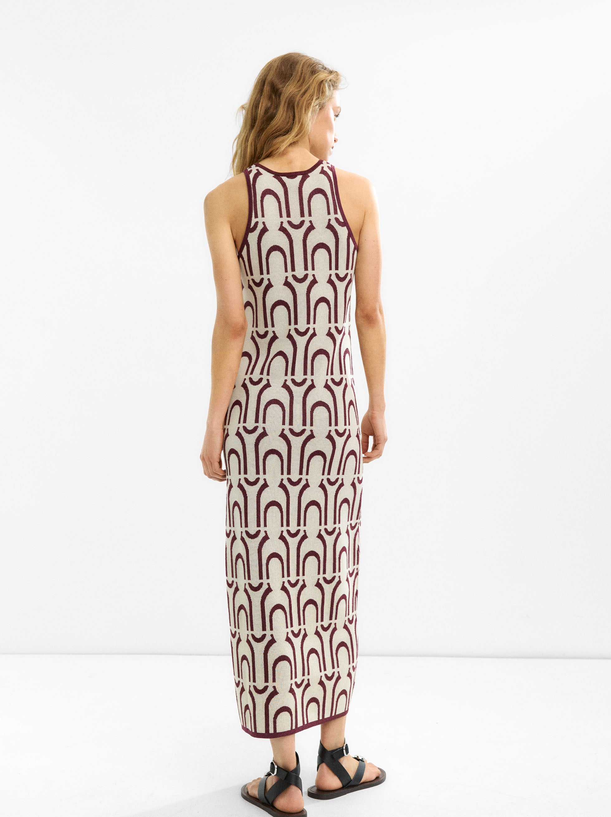 Vestido Largo De Punto Jacquard
