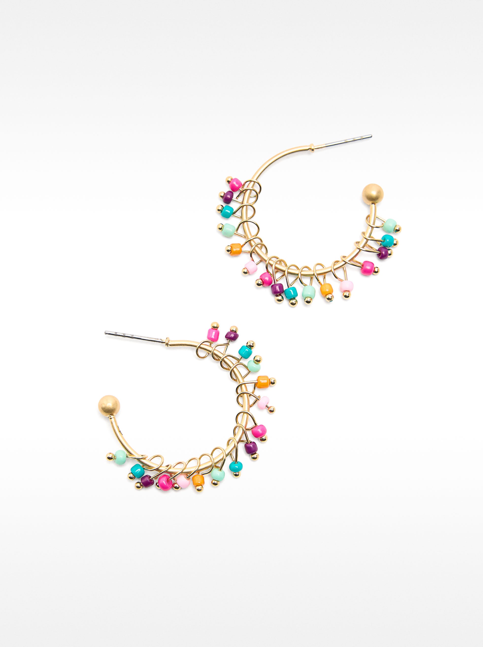 Aretes Abiertos Con Cristales Multicolor