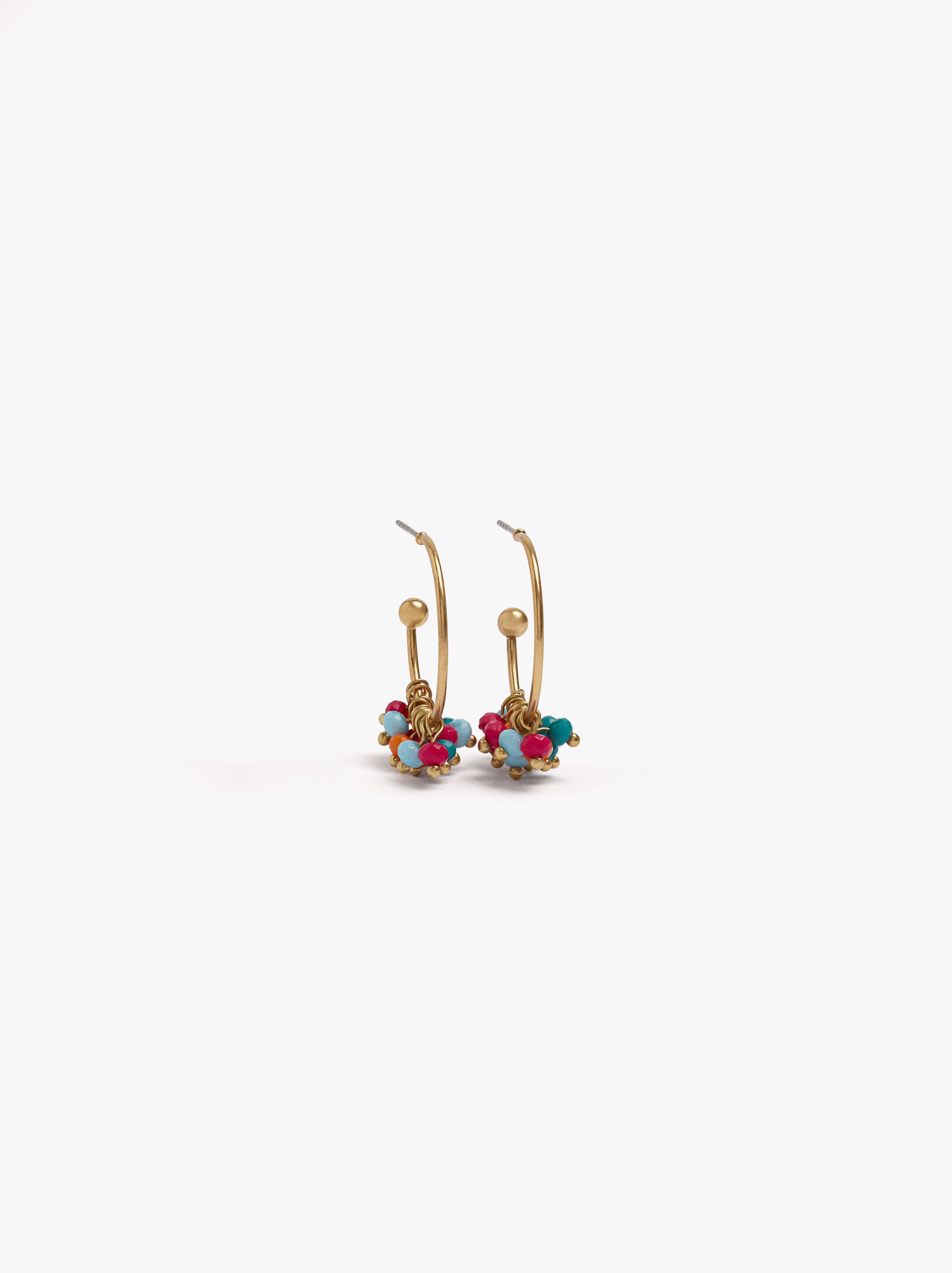 Pendientes De Aro Con Abalorios