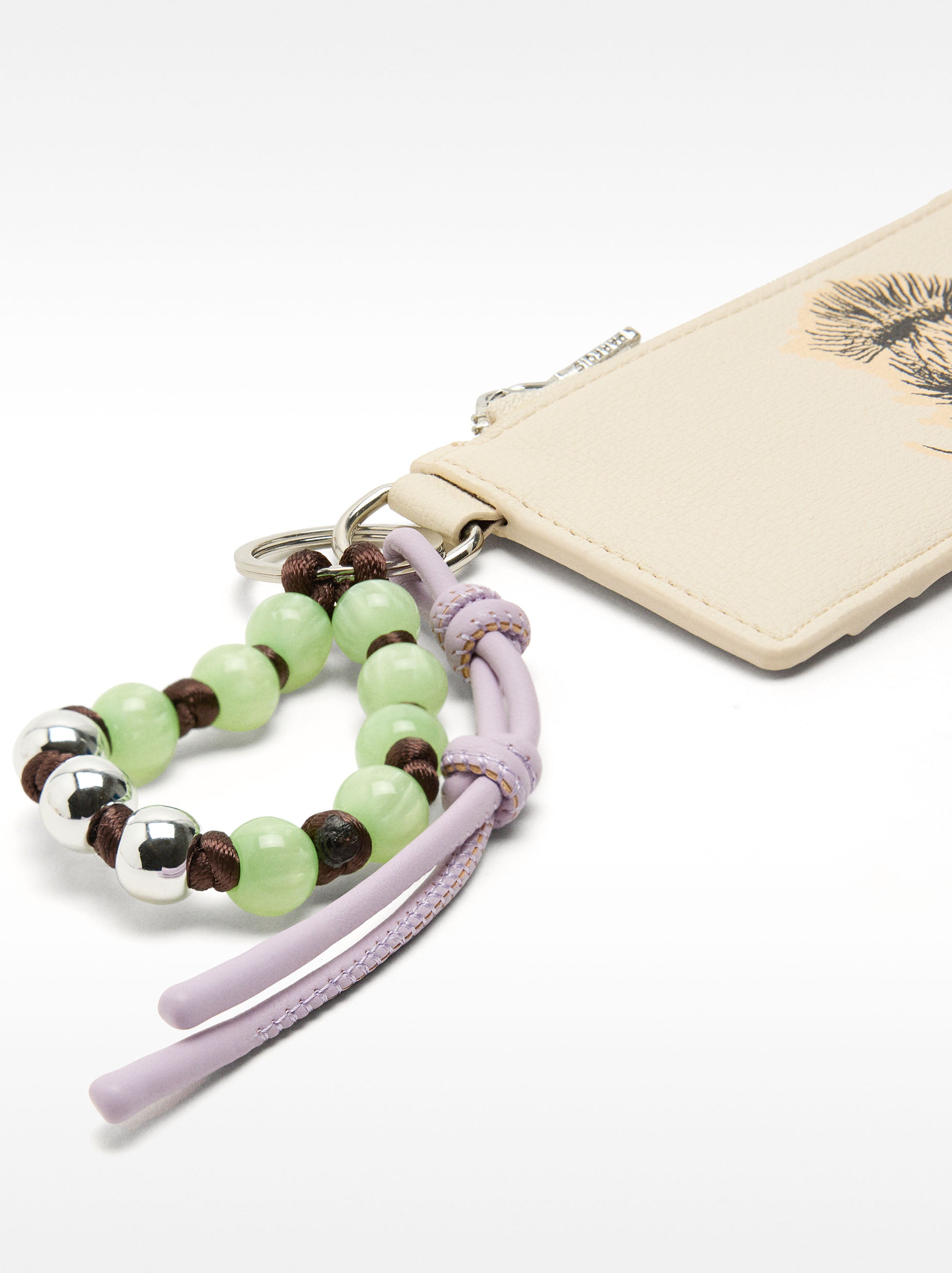 Tarjetero Estampado Con Colgante