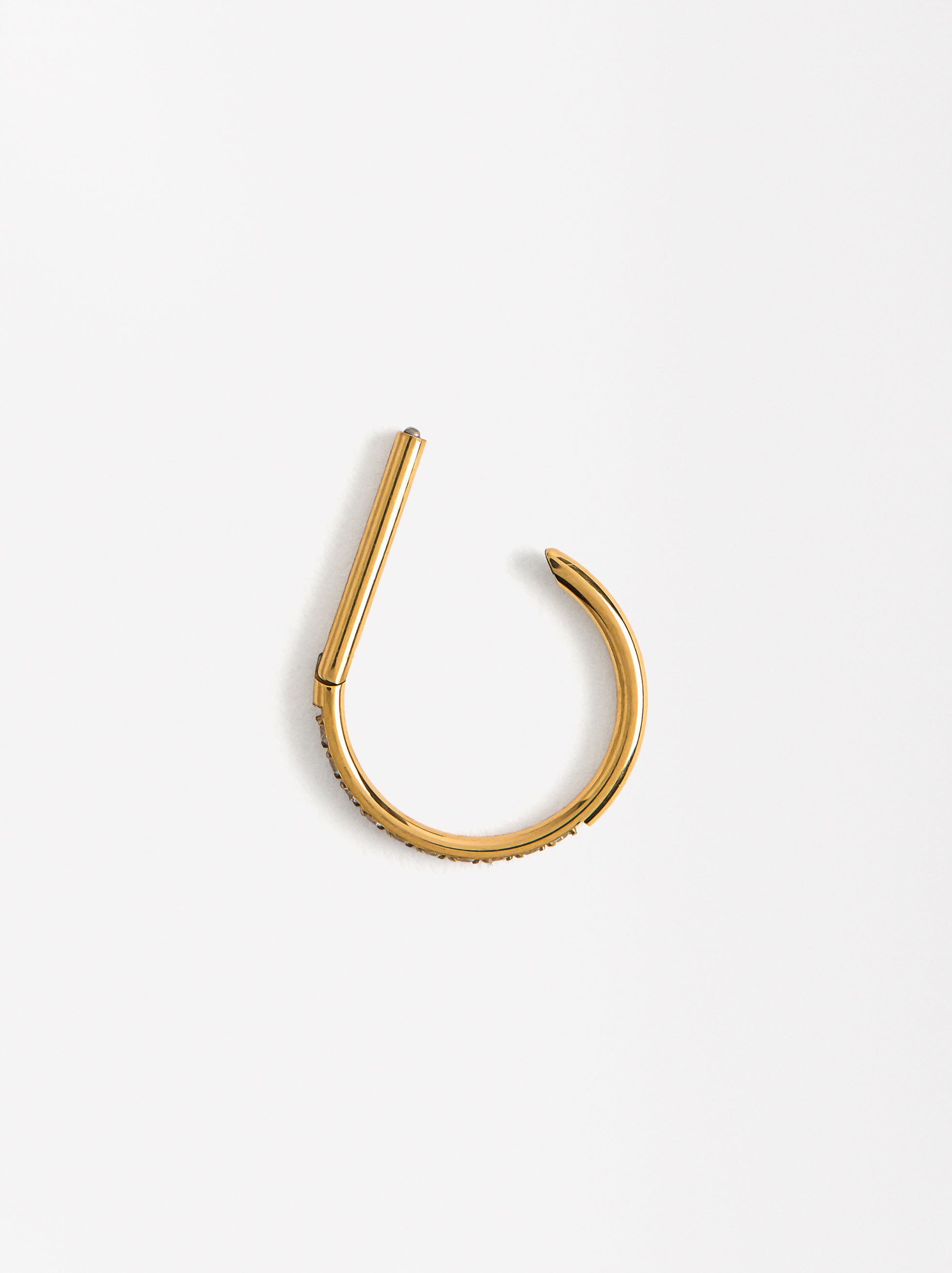 Piercing Medio Círculo Con Circonitas - Acero Inoxidable