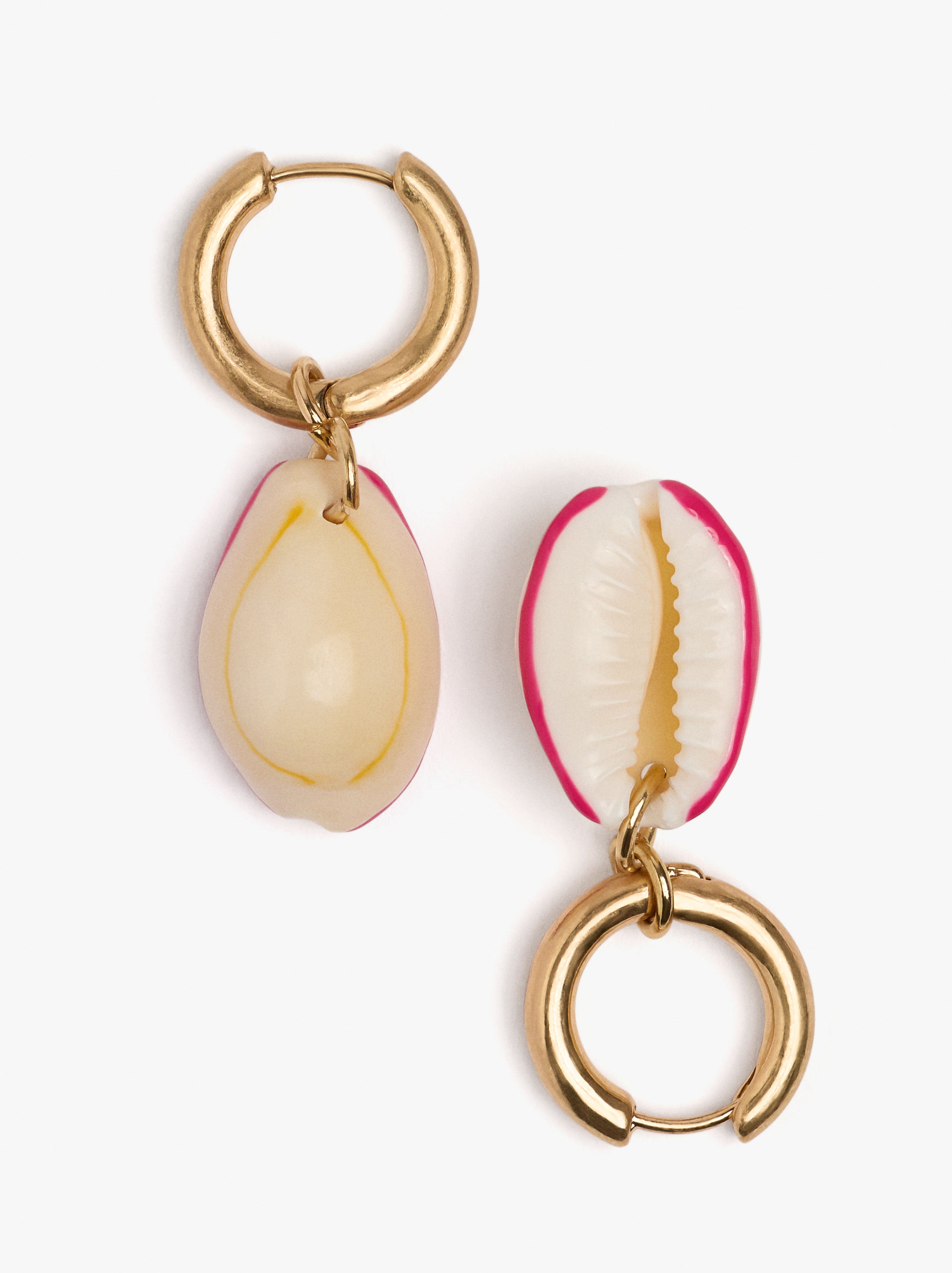 Aros Con Conchas Esmaltadas
