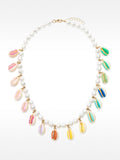 Collar Con Conchas Esmaltadas Multicolor