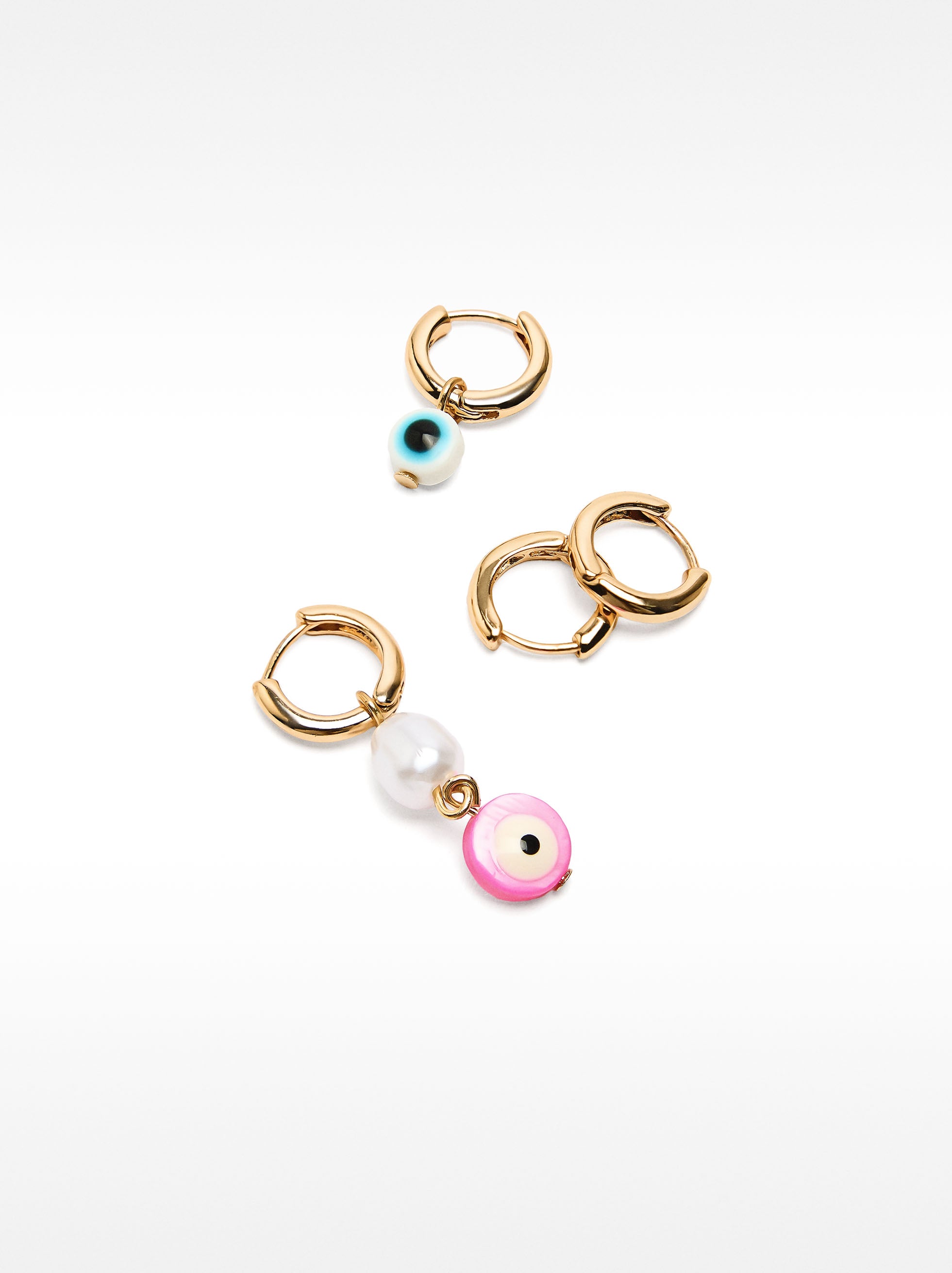 Set De Pendientes De Aro Ojos