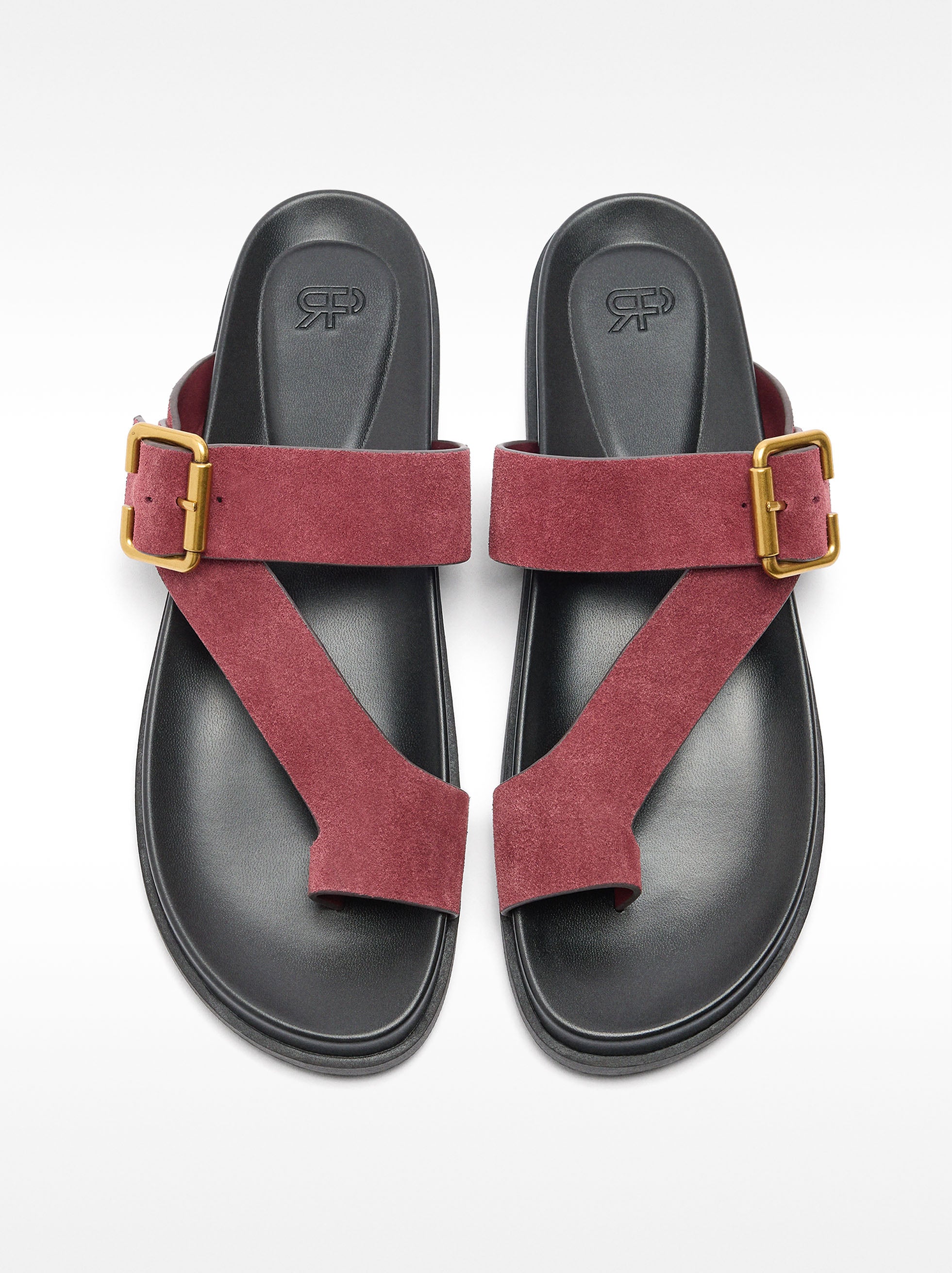 Sandalias De Piel Con Tiras Y Hebilla