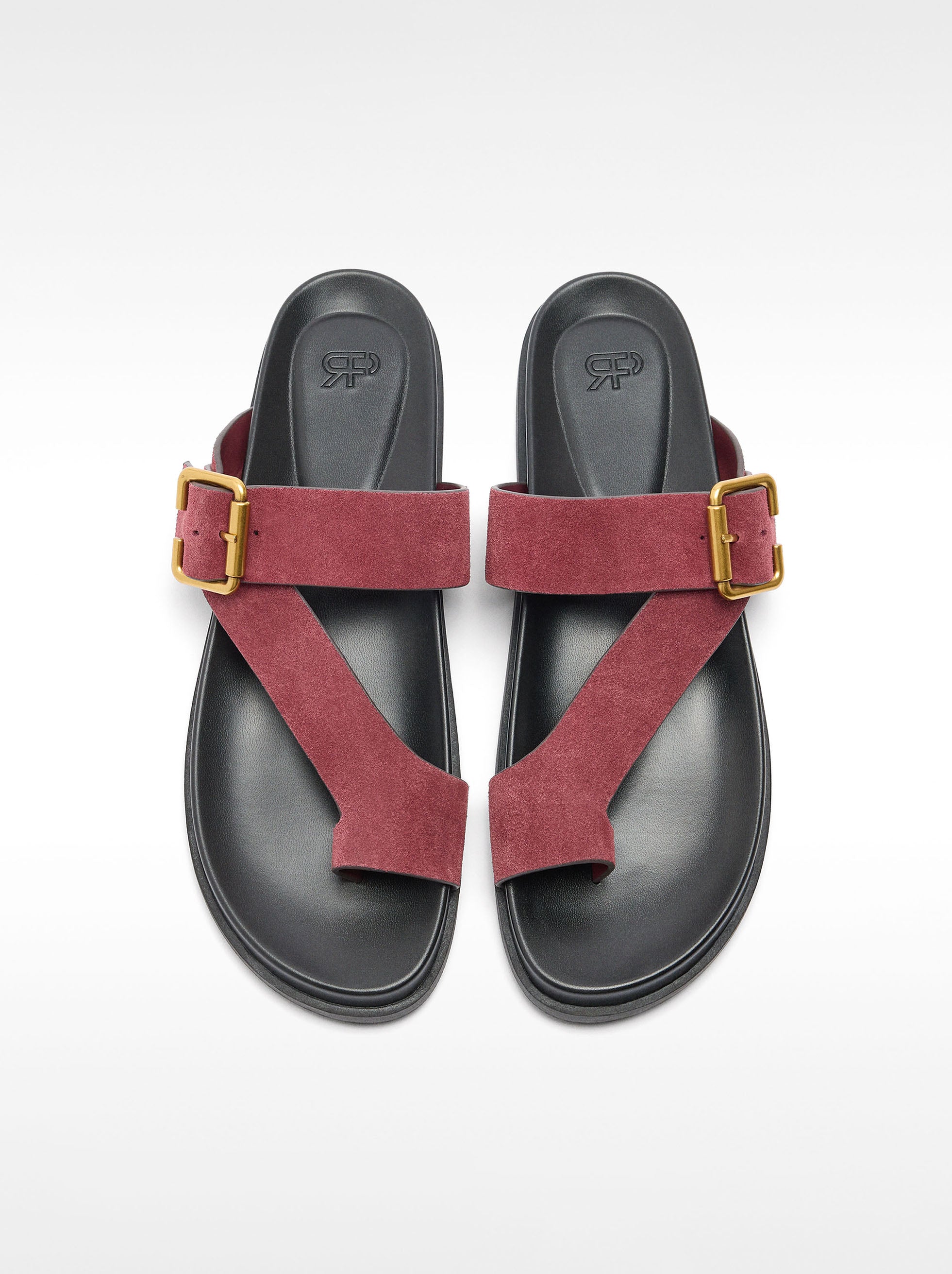 Sandalias De Piel Con Tiras Y Hebilla