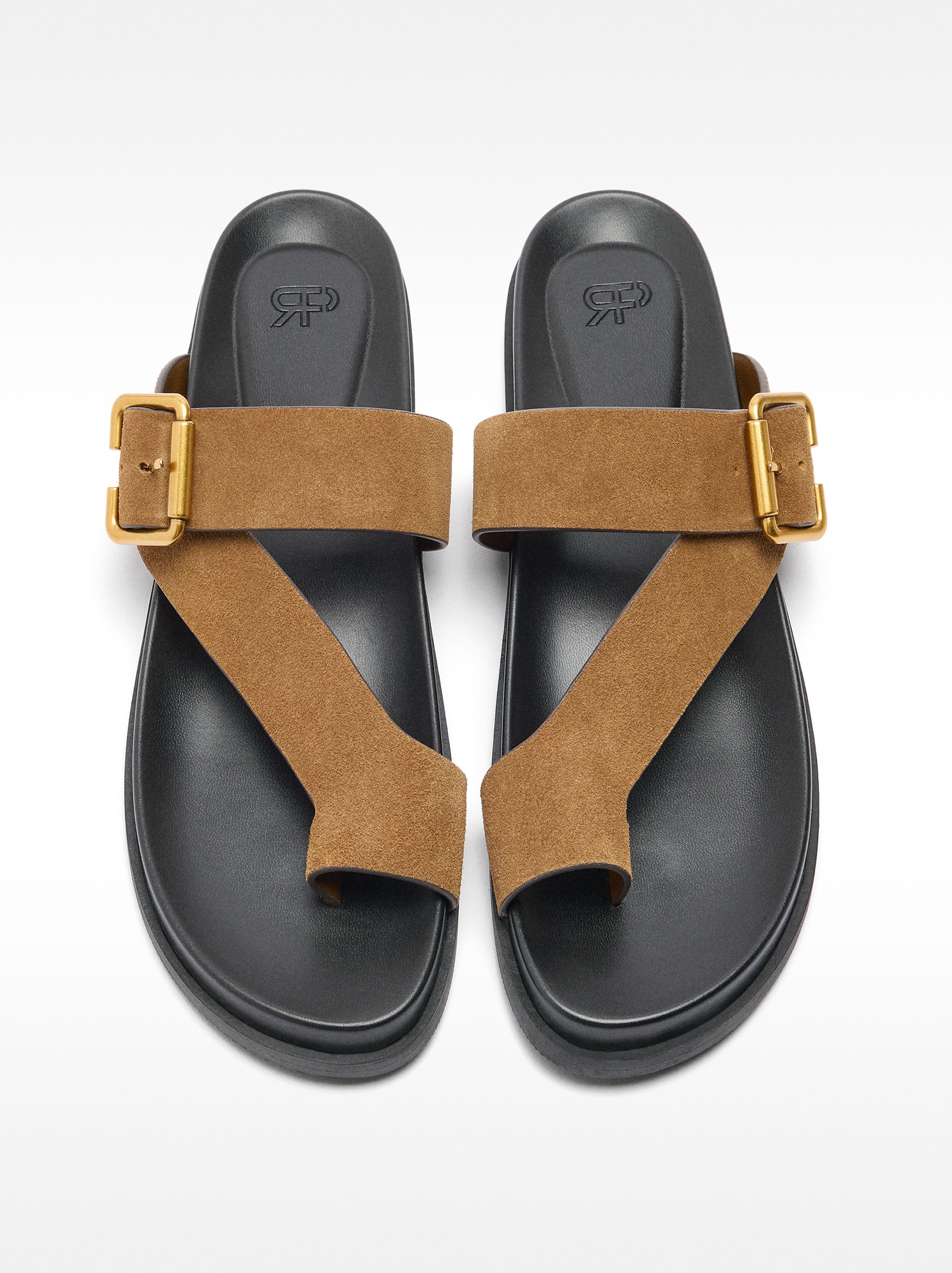 Sandalias De Piel Con Tiras Y Hebilla
