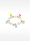 Pulsera Elástica Multicolor Con Conchas Esmaltadas