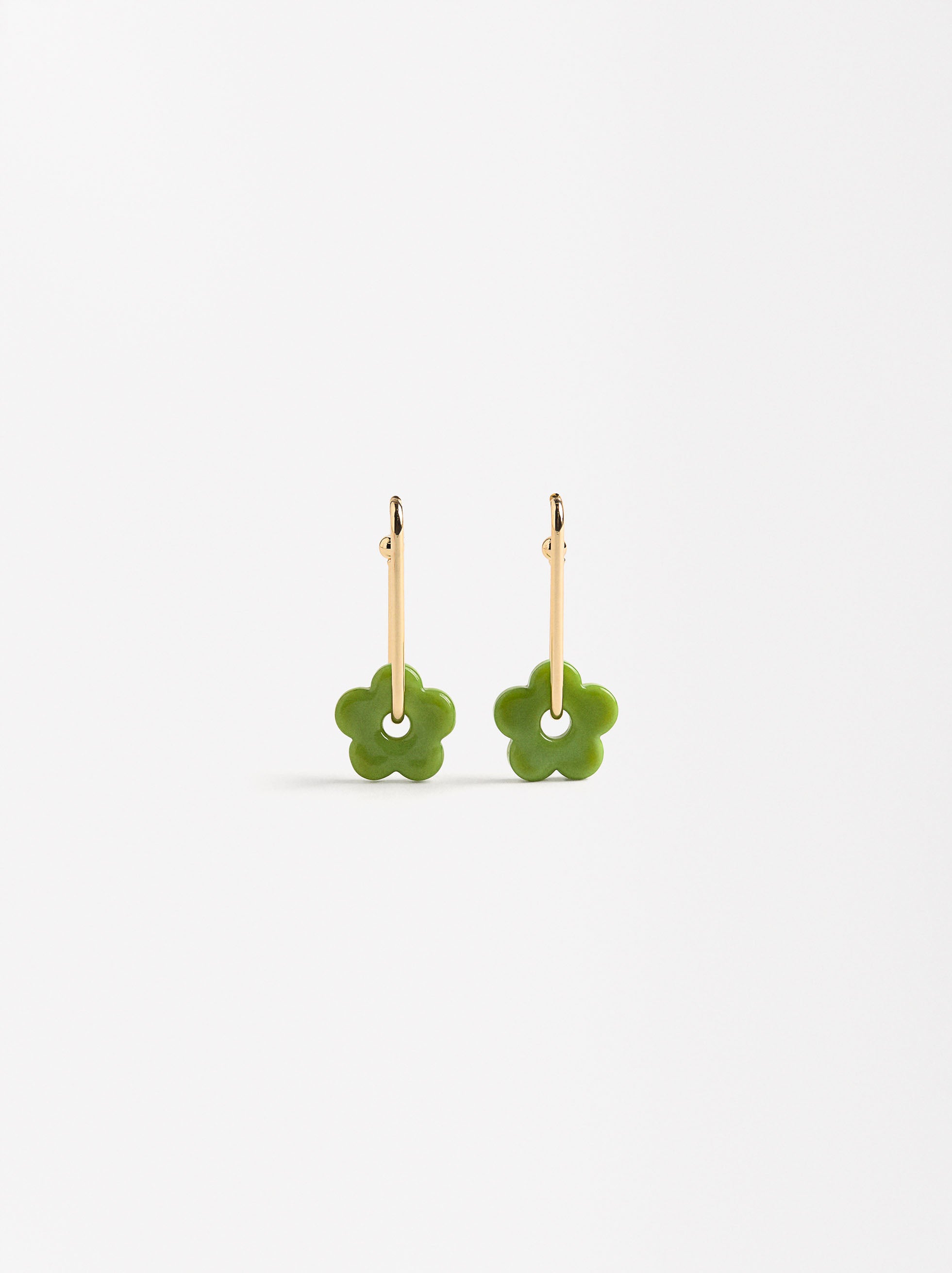 Aretes Alargados Con Flor De Cristal