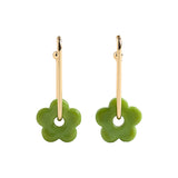 Aros Alargados Con Flor De Cristal