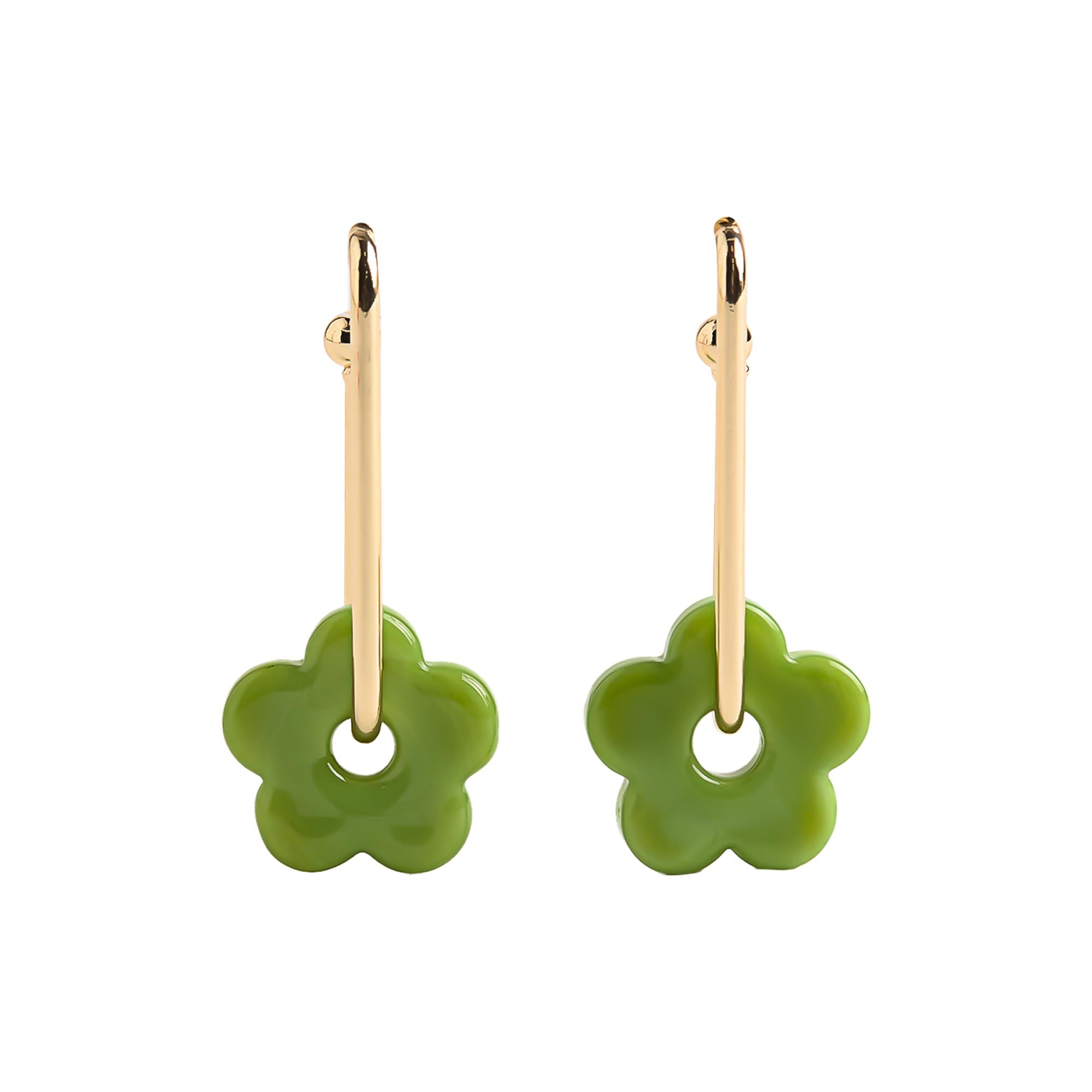 Aros Alargados Con Flor De Cristal