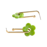 Aros Alargados Con Flor De Cristal