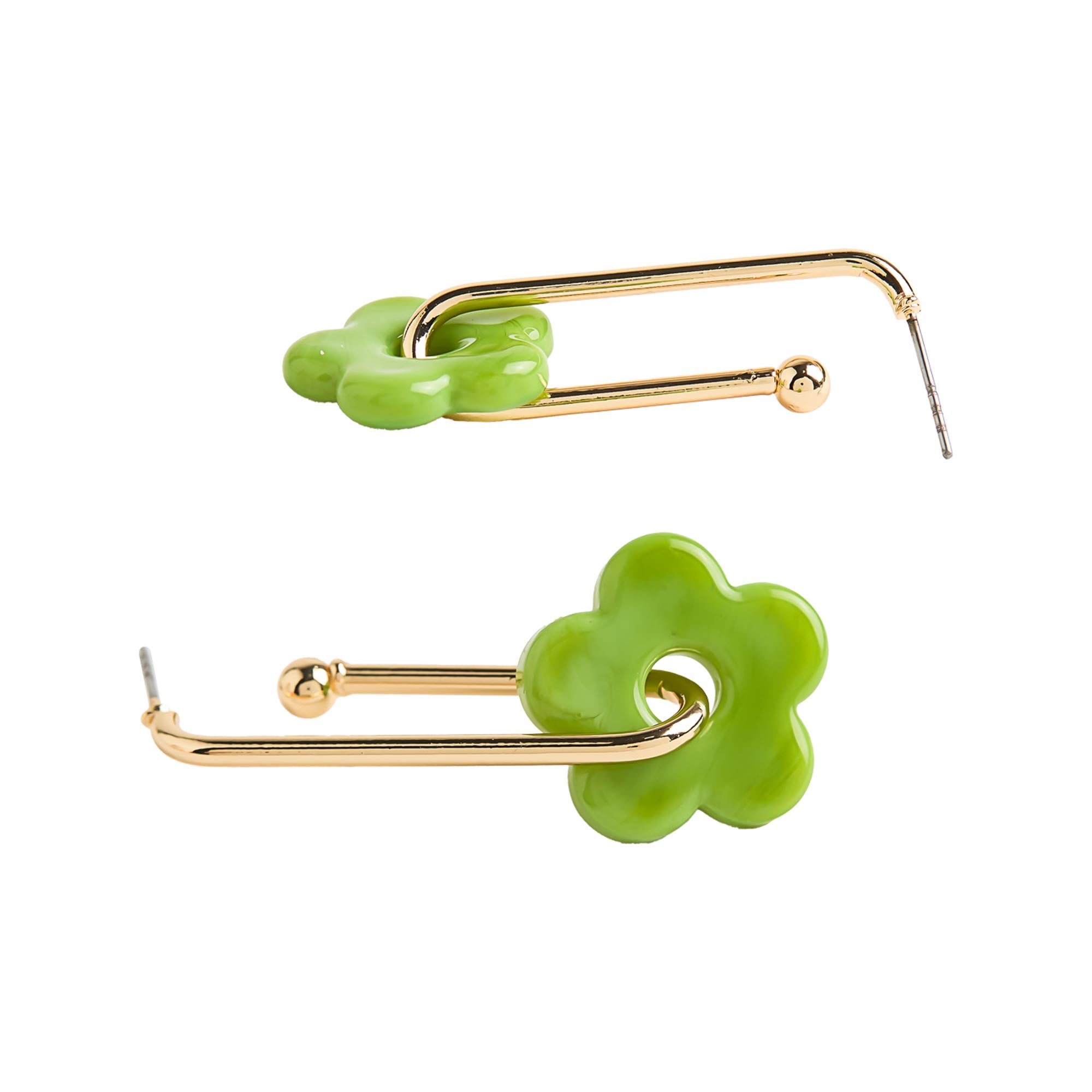 Aros Alargados Con Flor De Cristal