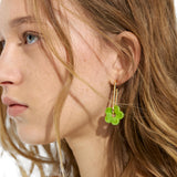 Aros Alargados Con Flor De Cristal