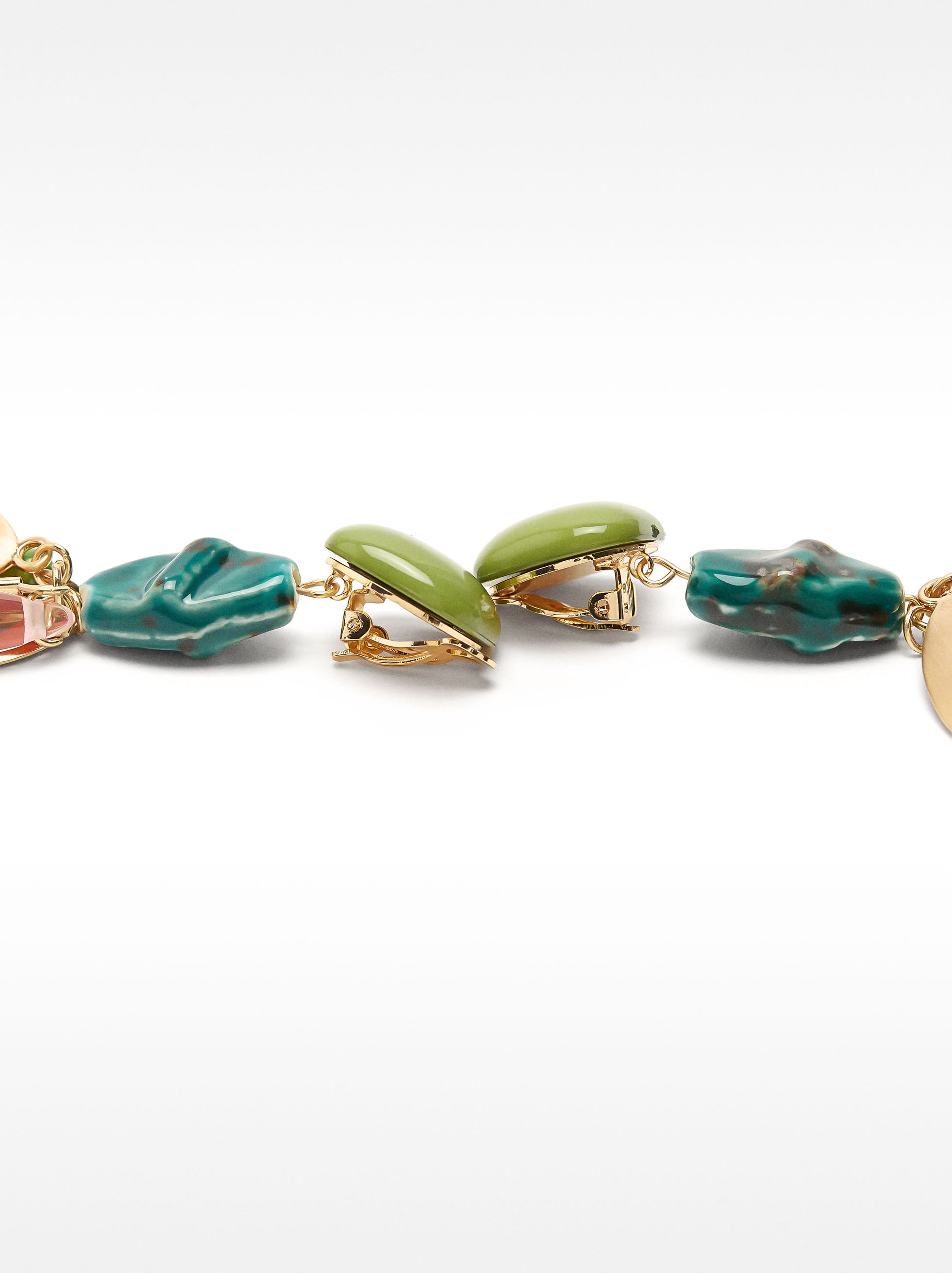 Aretes Largos Con Piedra Y Resina