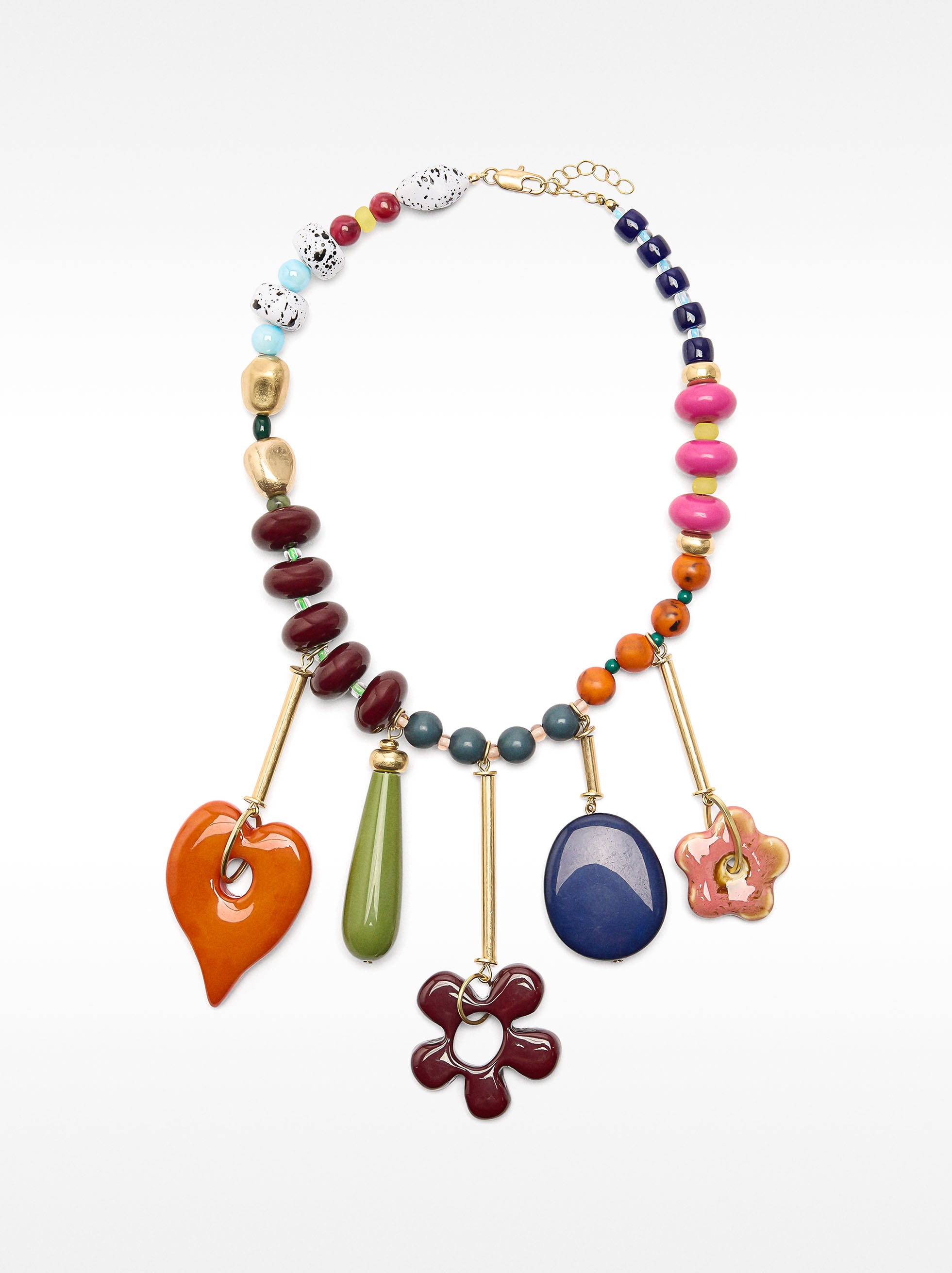 Collar Con Cerámica Y Piedras