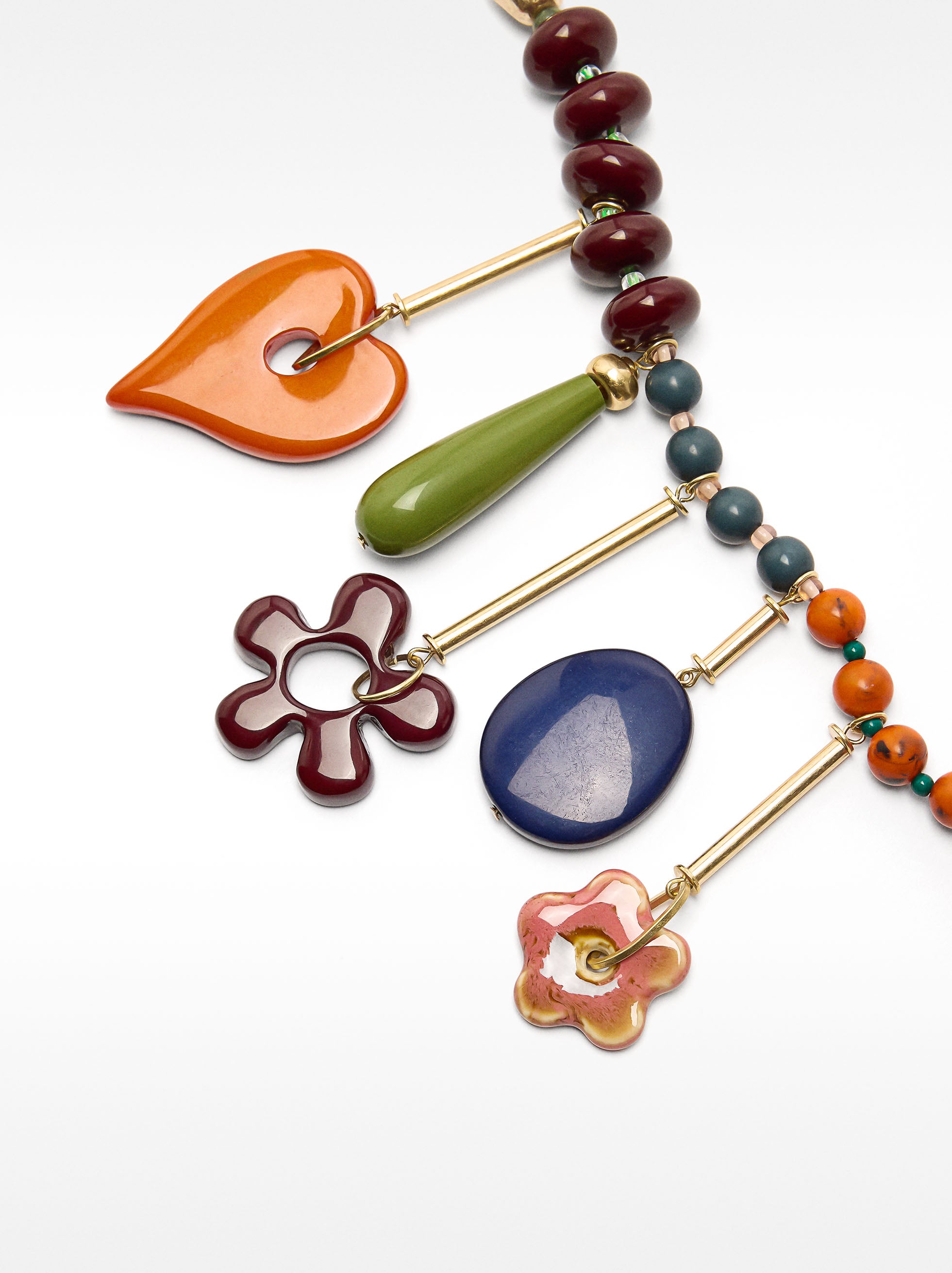 Collar Con Cerámica Y Piedras