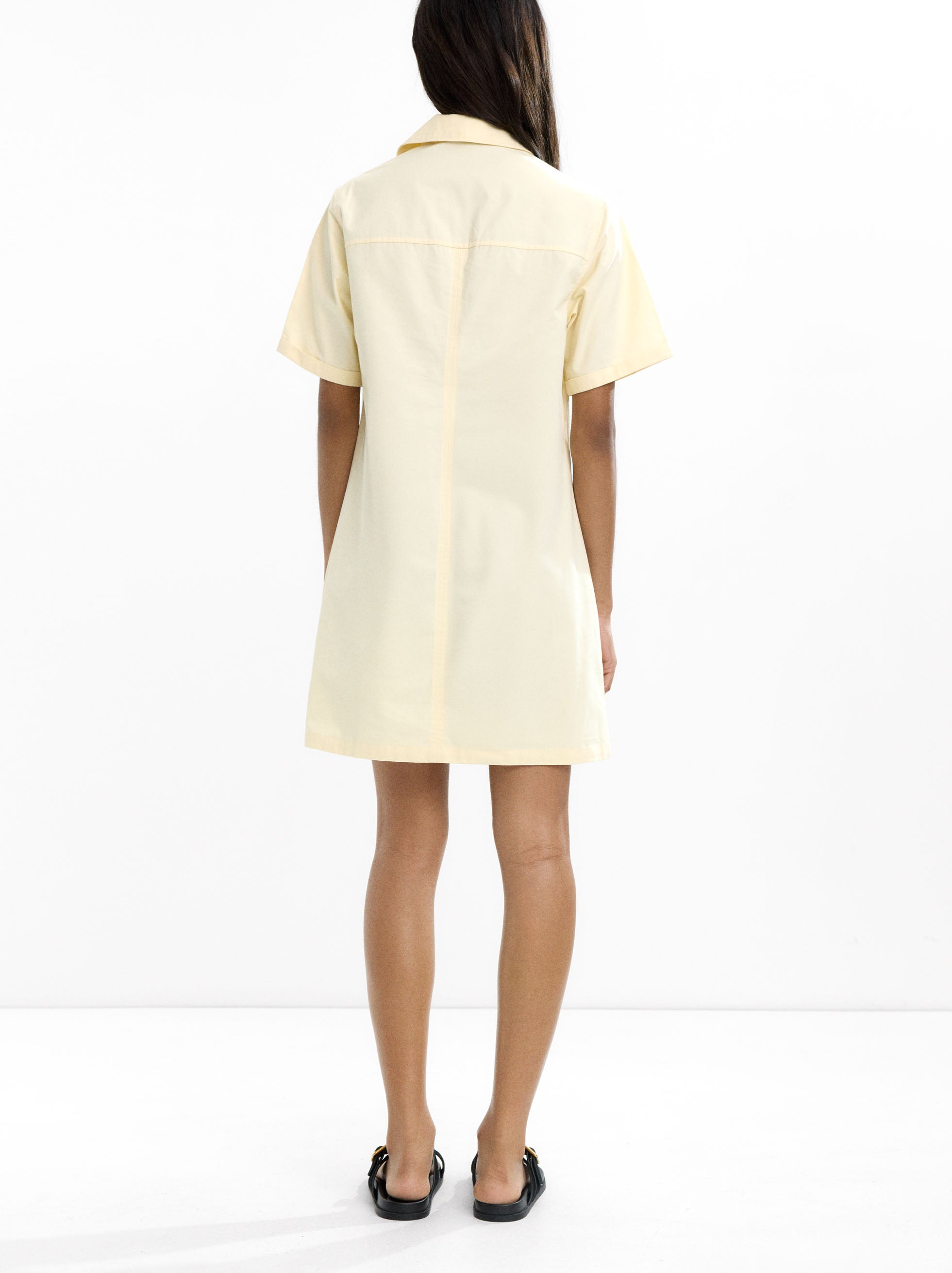 Vestido Camisero Con Bolsillos 100% Algodón