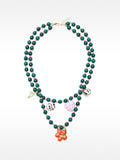 Collar Doble Con Cuentas Y Esmaltado
