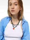 Collar Doble Con Cuentas Y Esmaltado