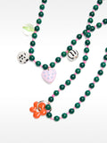 Collar Doble Con Cuentas Y Esmaltado