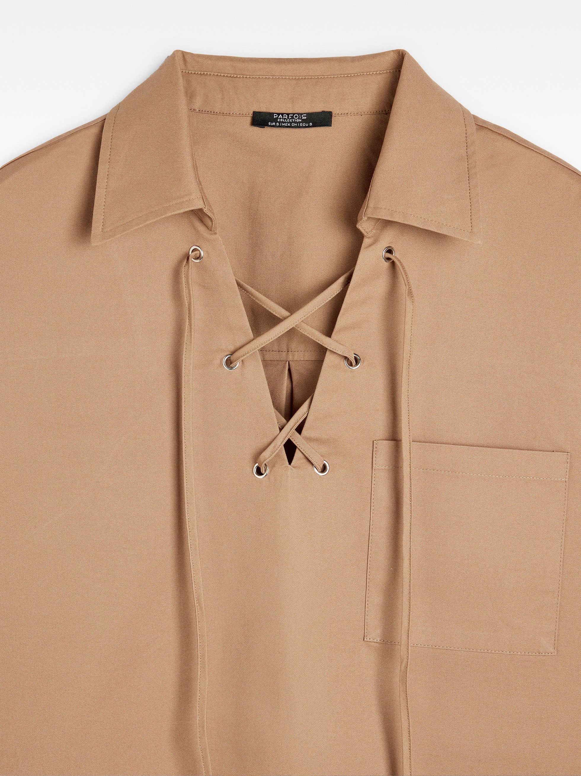 Blusa Con Bolsillo De 100% Algodón