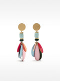 Aretes Largos Con Pétalos Multicolores