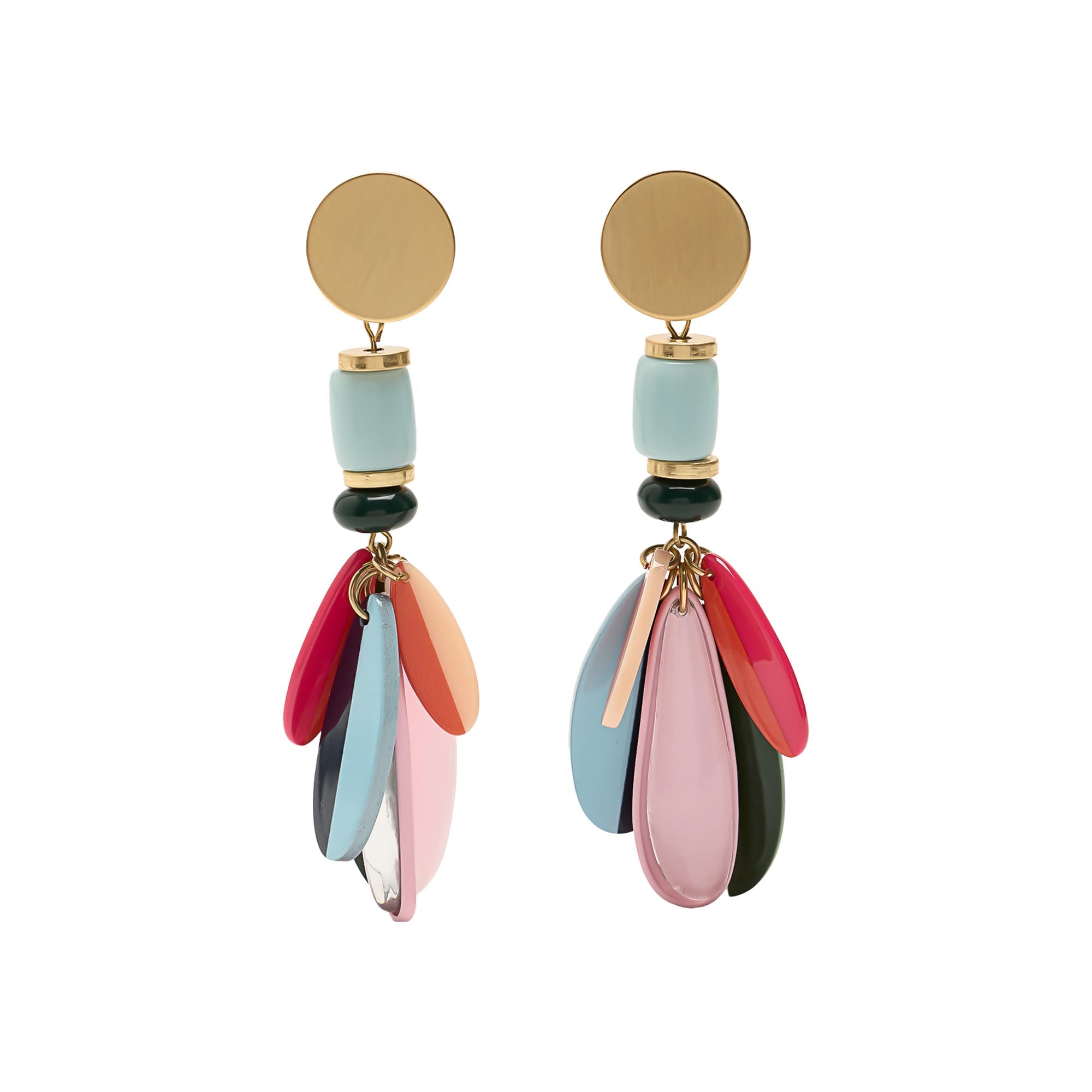 Pendientes Largos Con Pétalos Multicolores