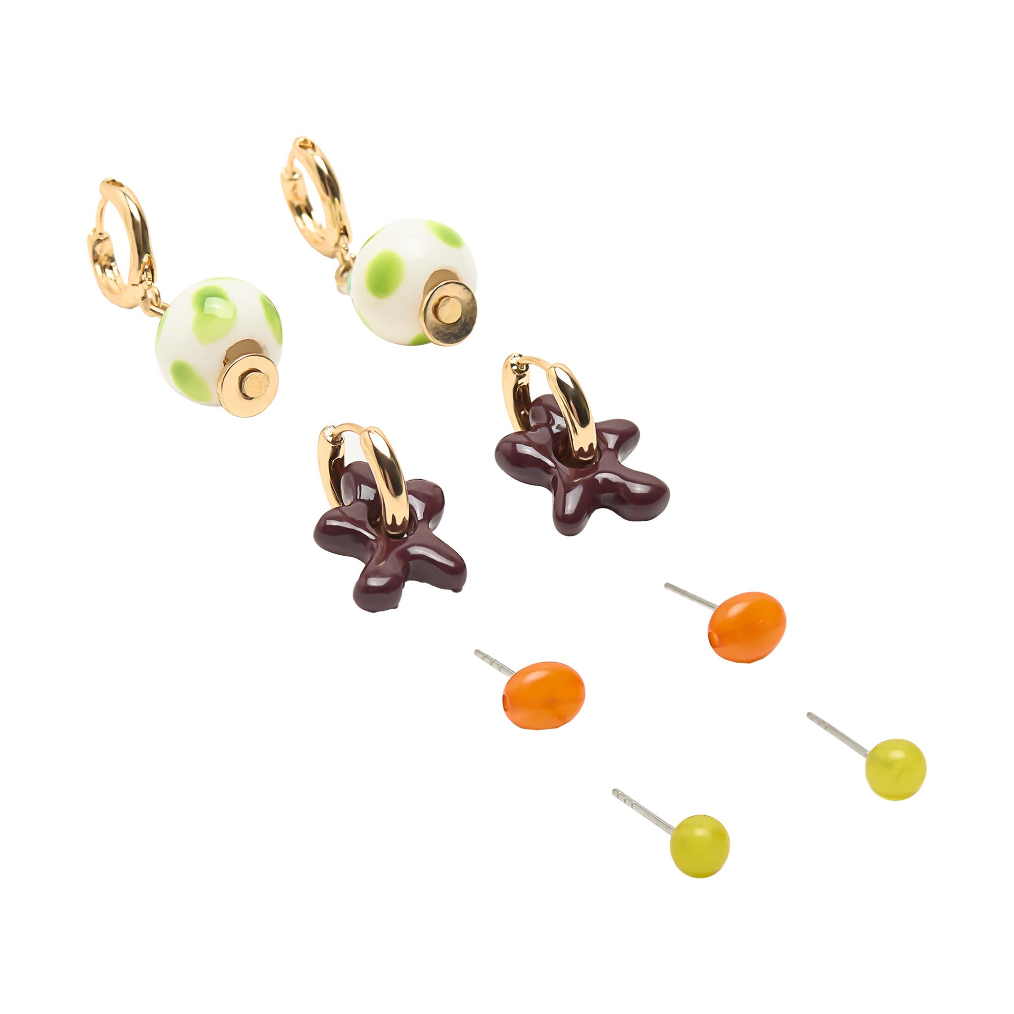 Conjunto De Pendientes De Cerámica Y Resina
