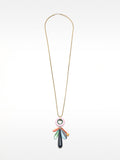Collar Largo Con Colgante Multicolor