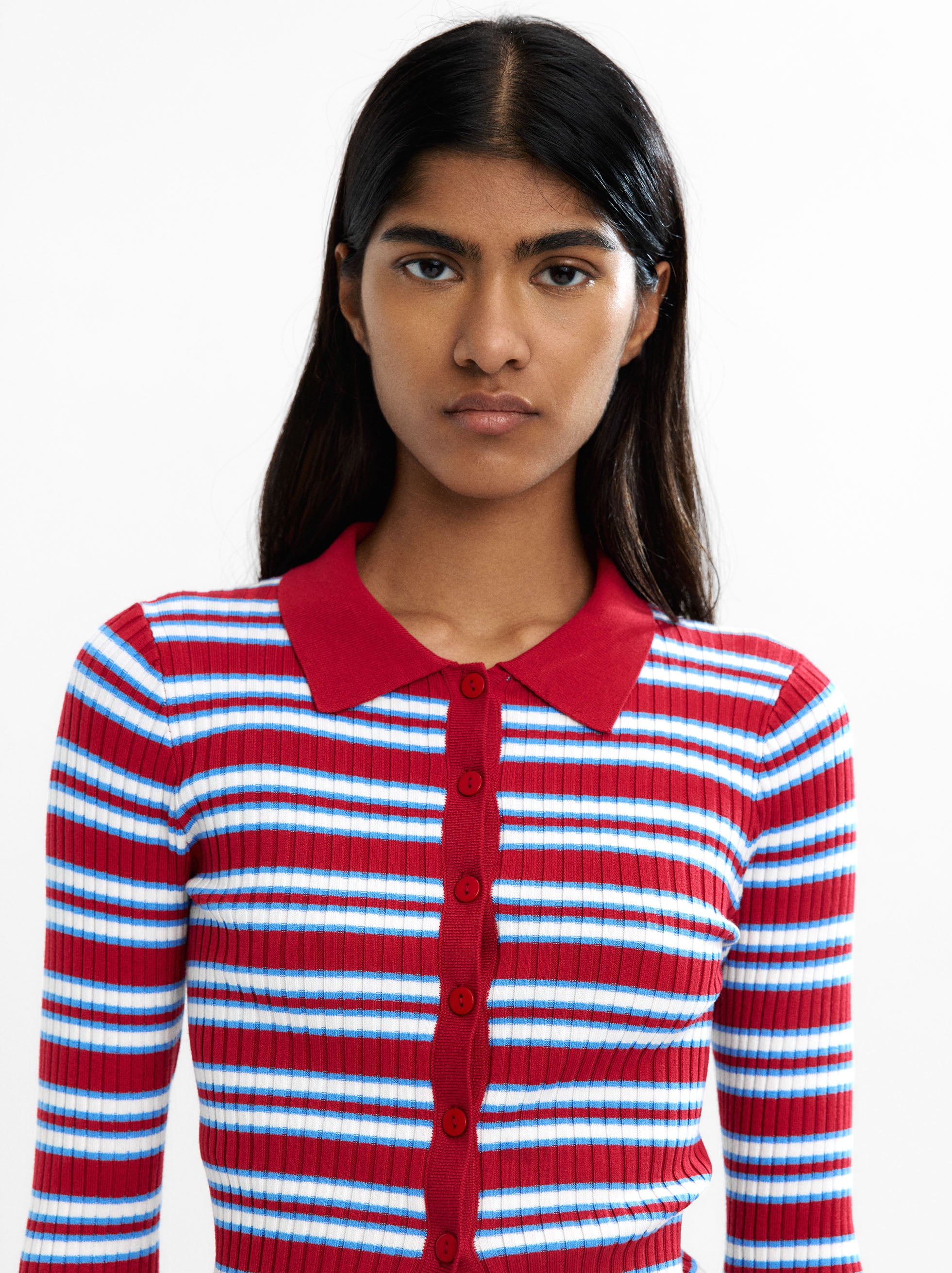 Cárdigan De Punto A Rayas