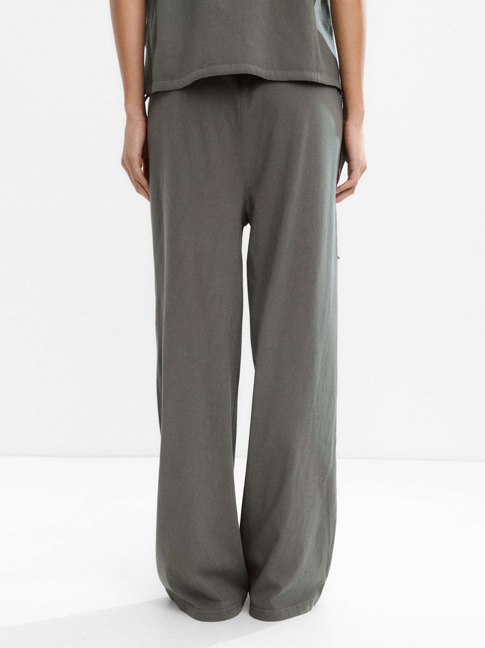 Pantalón 100 % Algodón Con Bordado