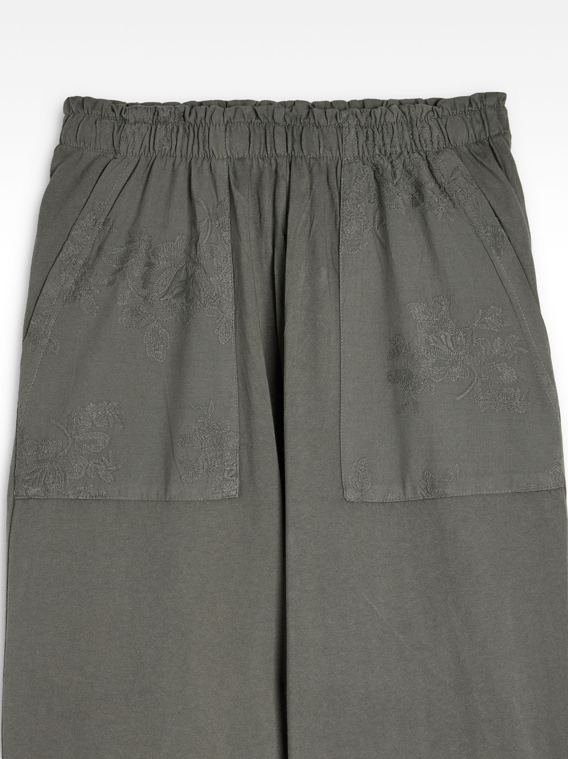 Pantalón 100 % Algodón Con Bordado