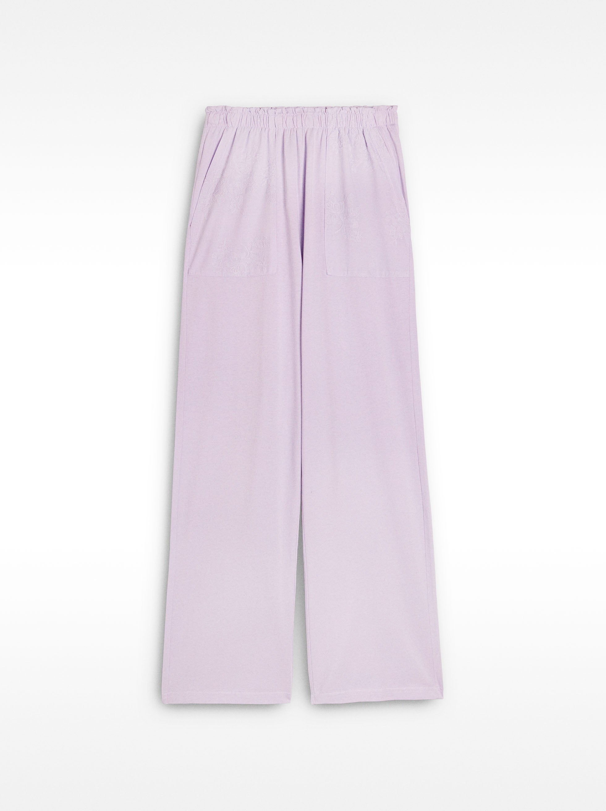 Pantalón 100 % Algodón Con Bordado