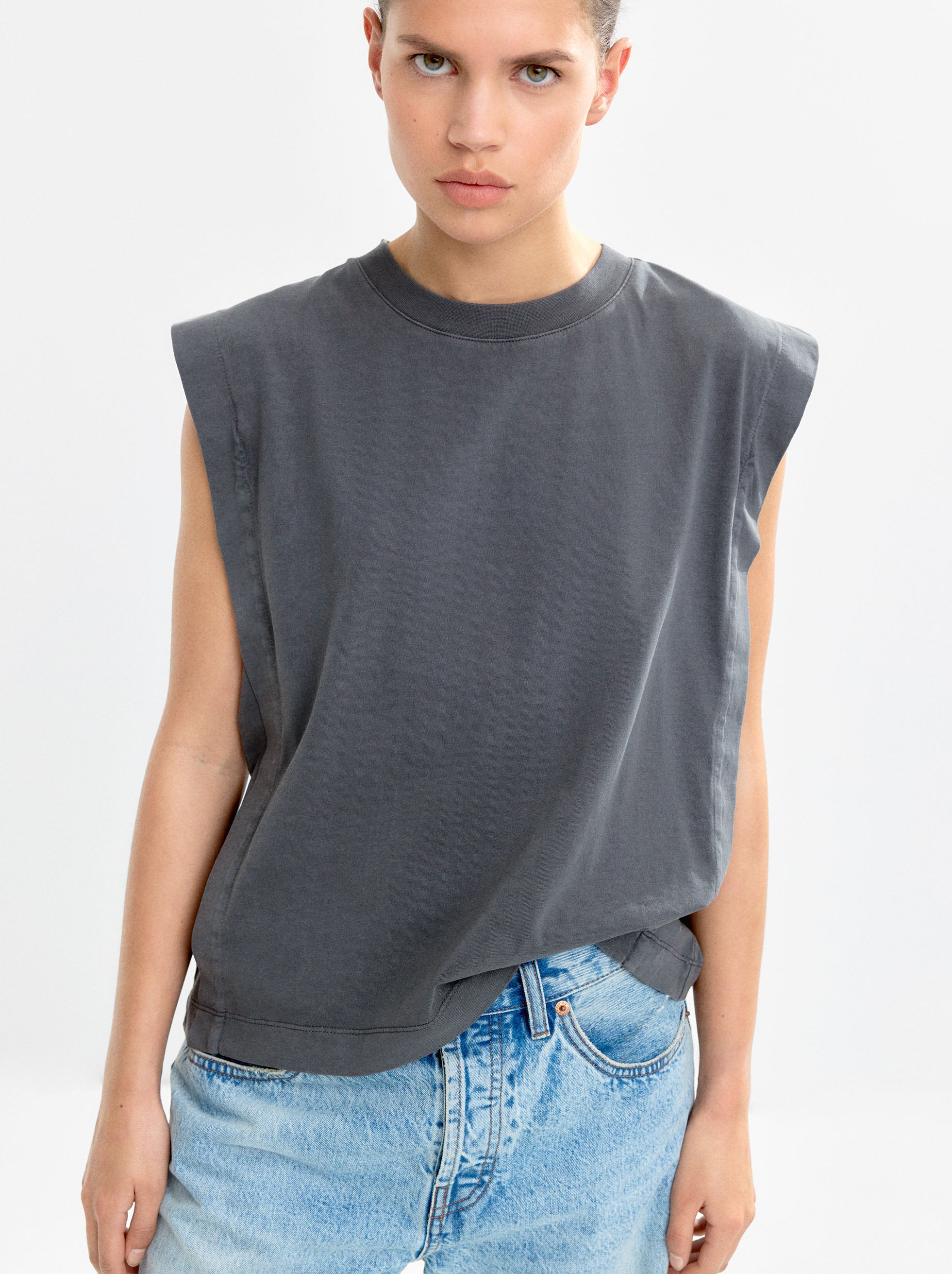 Camiseta Sin Mangas 100 % Algodón