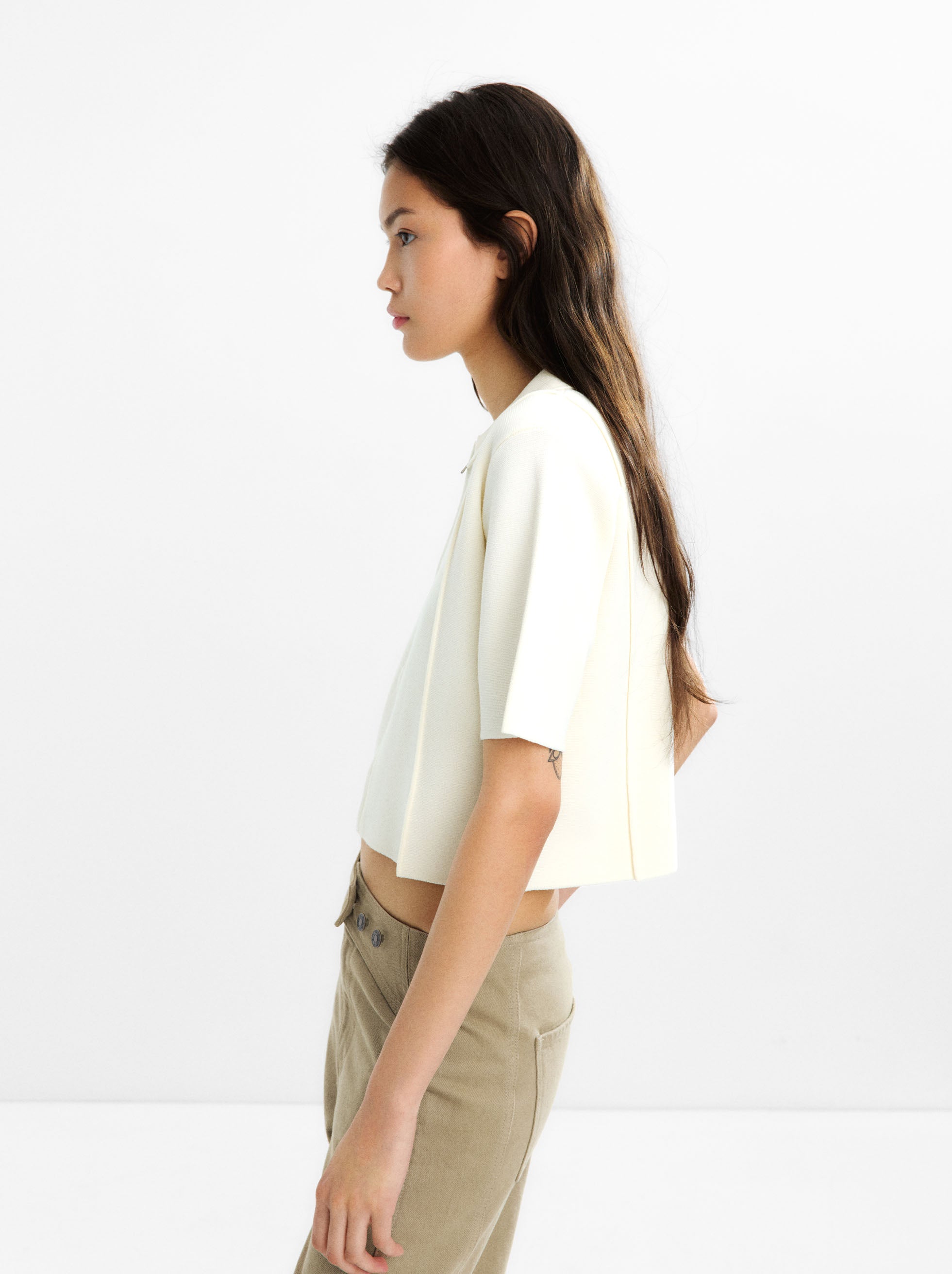 Cárdigan De Punto Con Cremallera